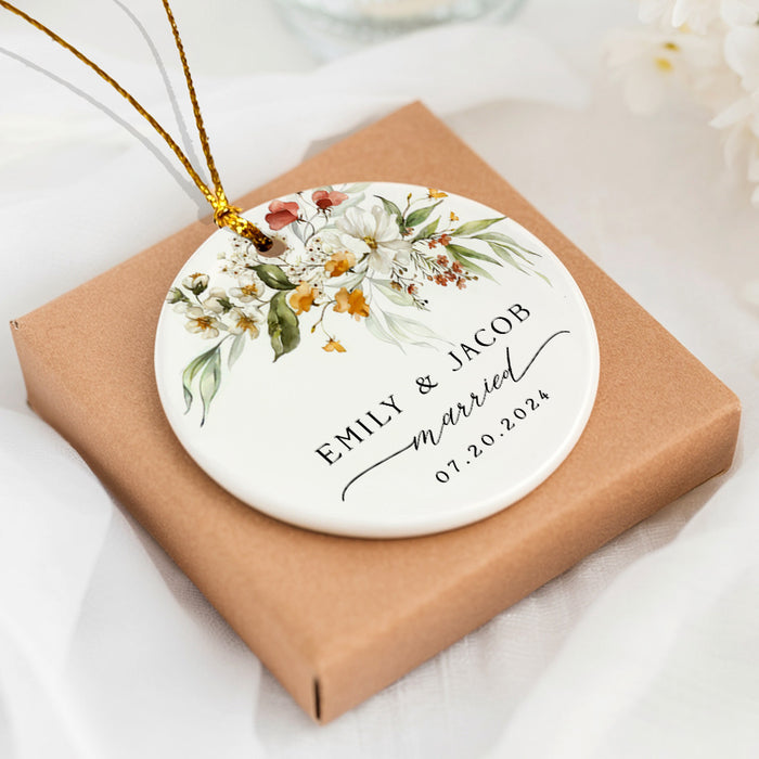 Married Ornament | Personalized Mr Mrs Wedding Ornament