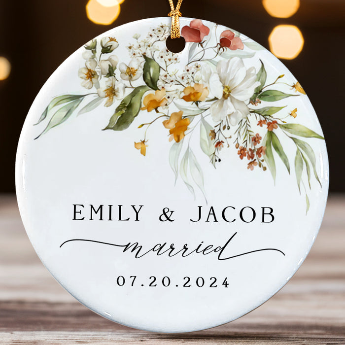 Married Ornament | Personalized Mr Mrs Wedding Ornament
