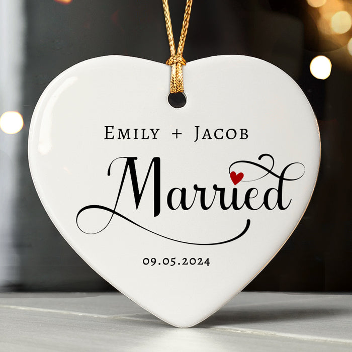 Married Ornament | Personalized Wedding Ornament