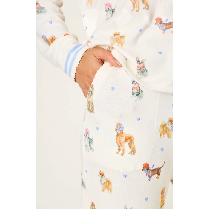 Meet Me in Pawris Dog Print Long Sleeve PJ Set