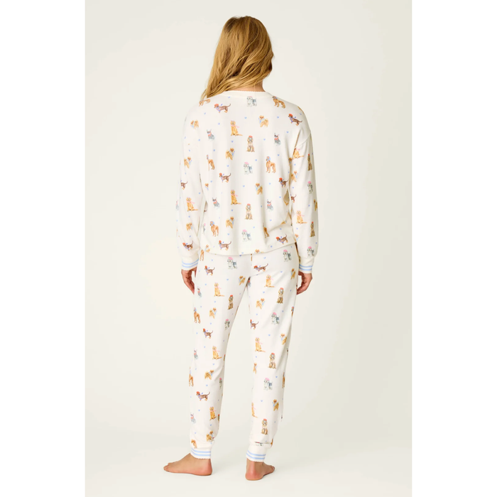 Meet Me in Pawris Dog Print Long Sleeve PJ Set