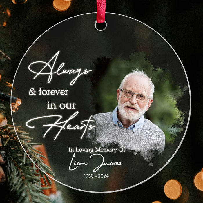 Personalized Memorial Christmas Ornaments | Always and Forever in Our Heart Ornament