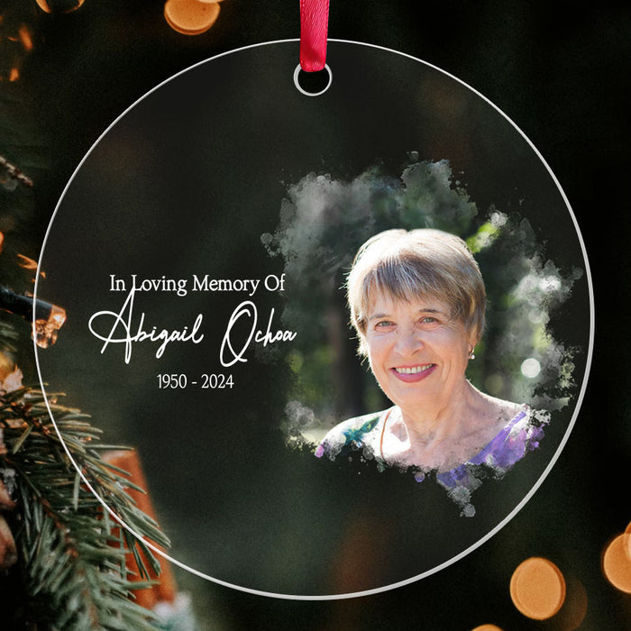 Memorial Ornament | In Loving Memory Acrylic Ornament With Custom Photo
