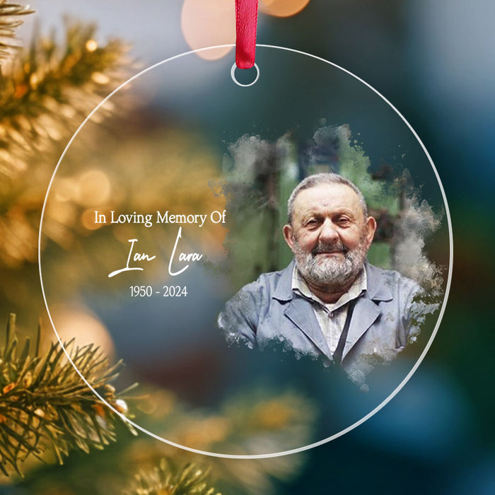 Personalized Memorial Christmas Ornaments | In Loving Memory Acrylic Ornament With Picture