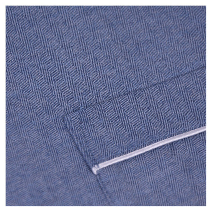 Men's Pyjamas Brushed Cotton Blue - Azur