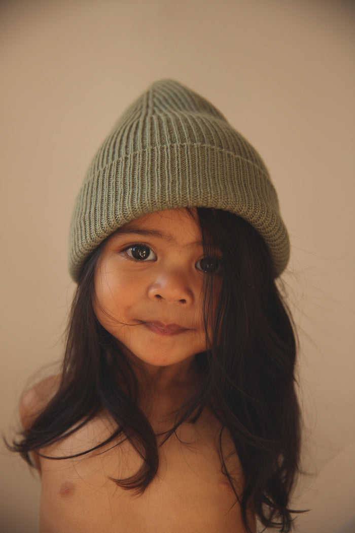 MERINO BEANIE FONZIE - 2-5y - Artichoke