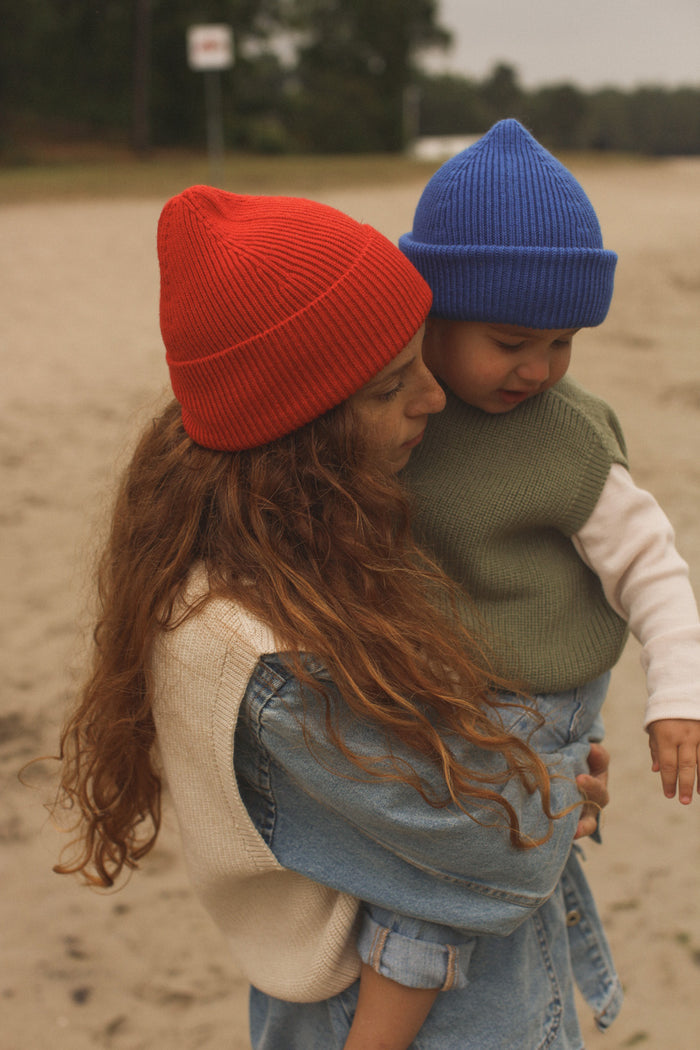 MERINO BEANIE FONZIE - 2-5y - Cobalt Blue