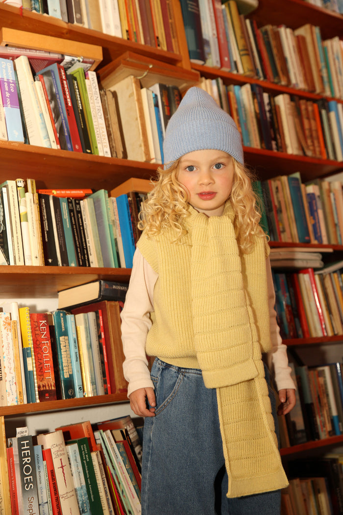 MERINO BEANIE FONZIE - 2-5y - Light Blue