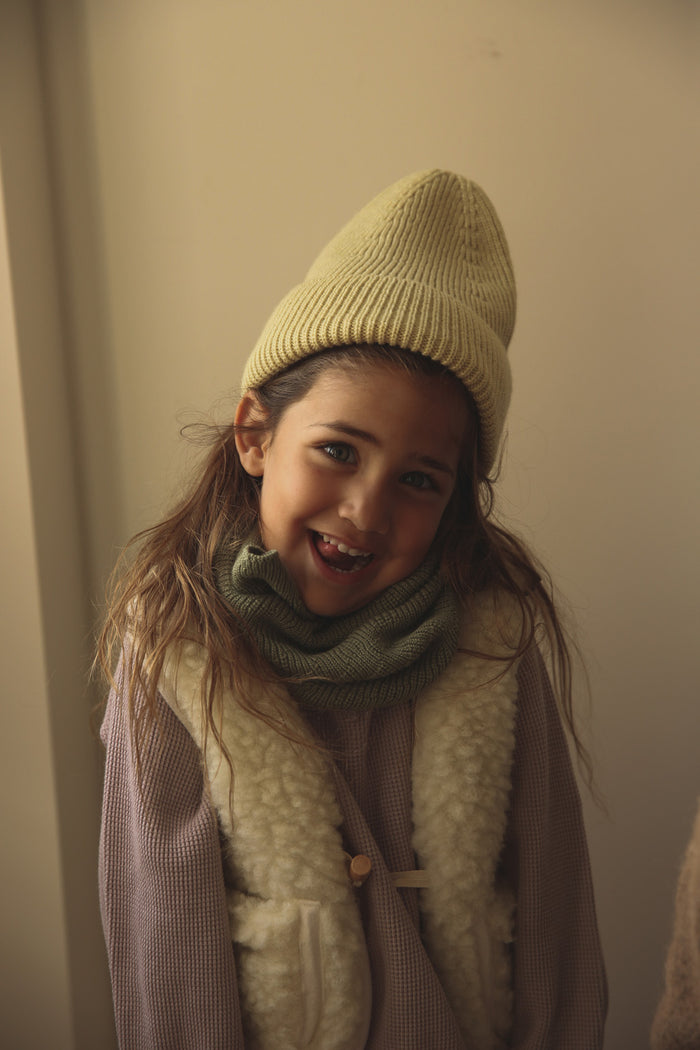 MERINO BEANIE FONZIE - 2-5y - Light Yellow