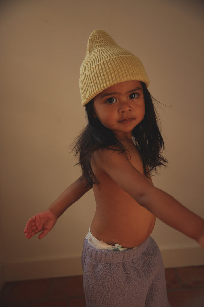 MERINO BEANIE FONZIE - 2-5y - Light Yellow