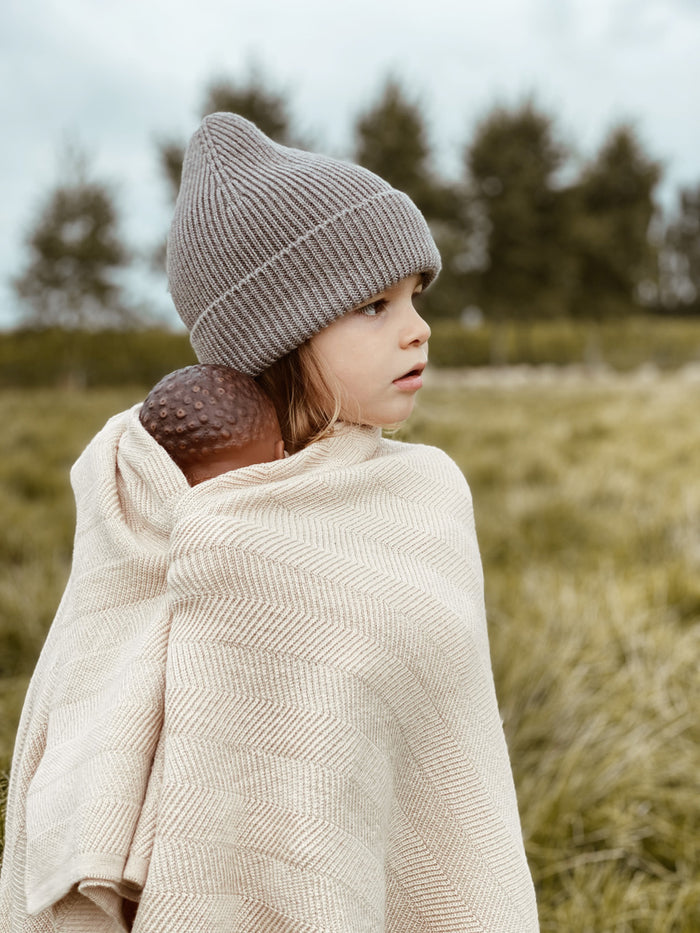 MERINO BEANIE FONZIE - 2-5y - Otter