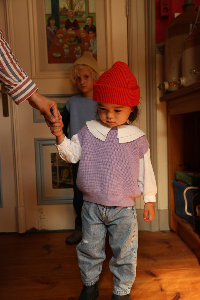 MERINO BEANIE FONZIE - 2-5y - Red