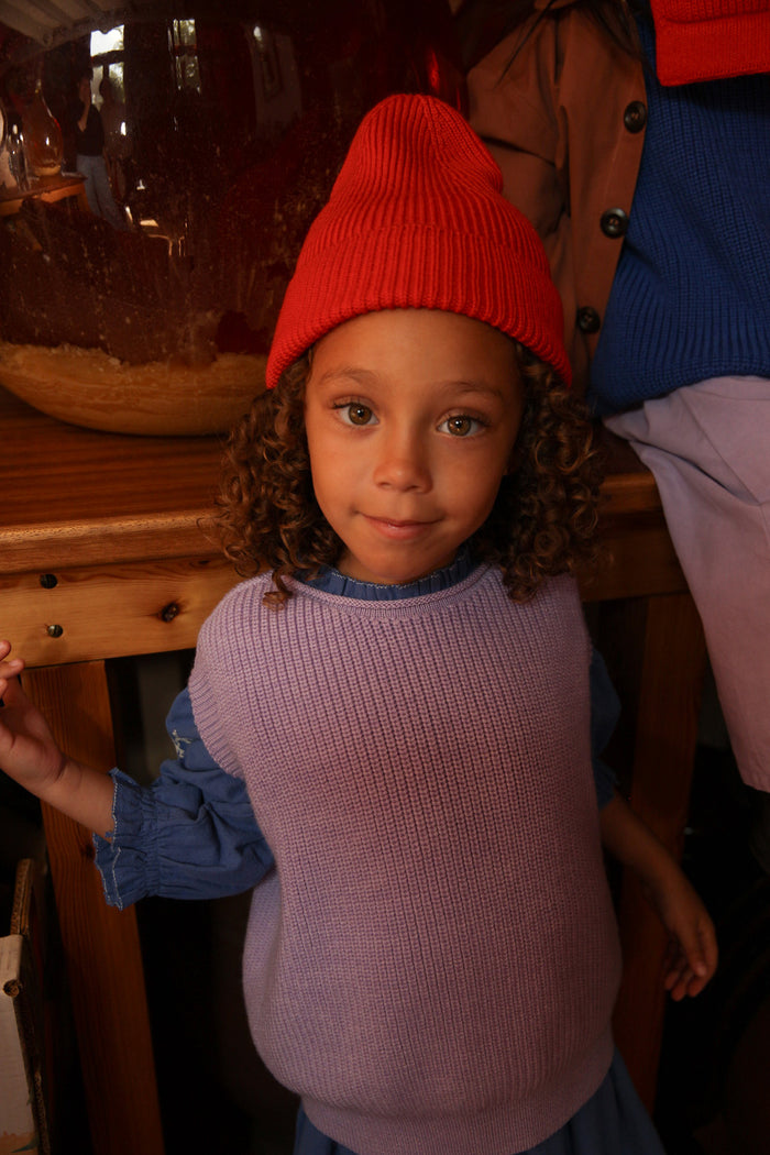 MERINO BEANIE FONZIE - 2-5y - Red