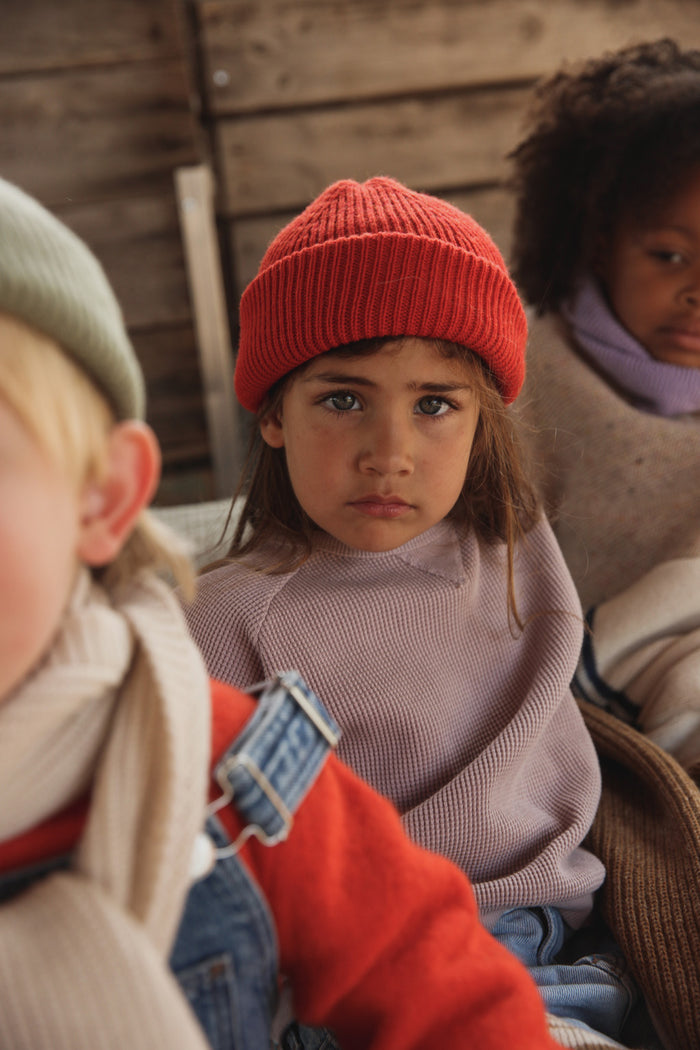 MERINO BEANIE FONZIE - 2-5y - Red