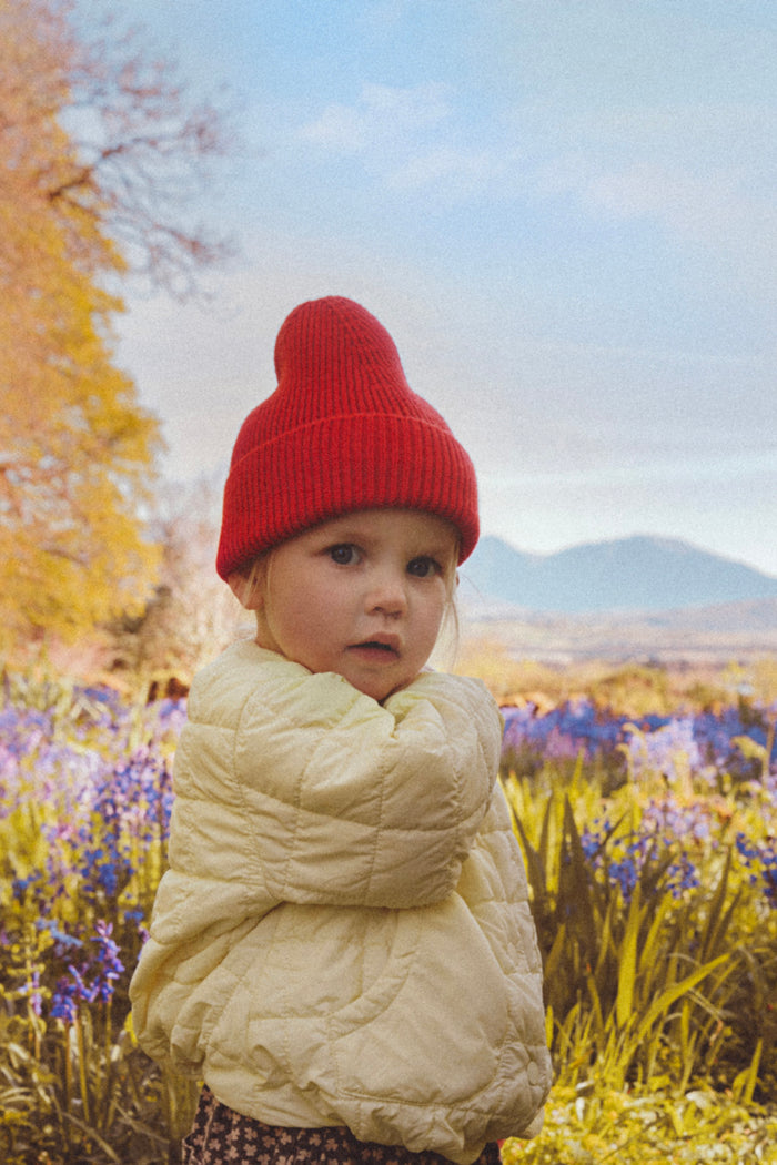 MERINO BEANIE FONZIE - 2-5y - Red