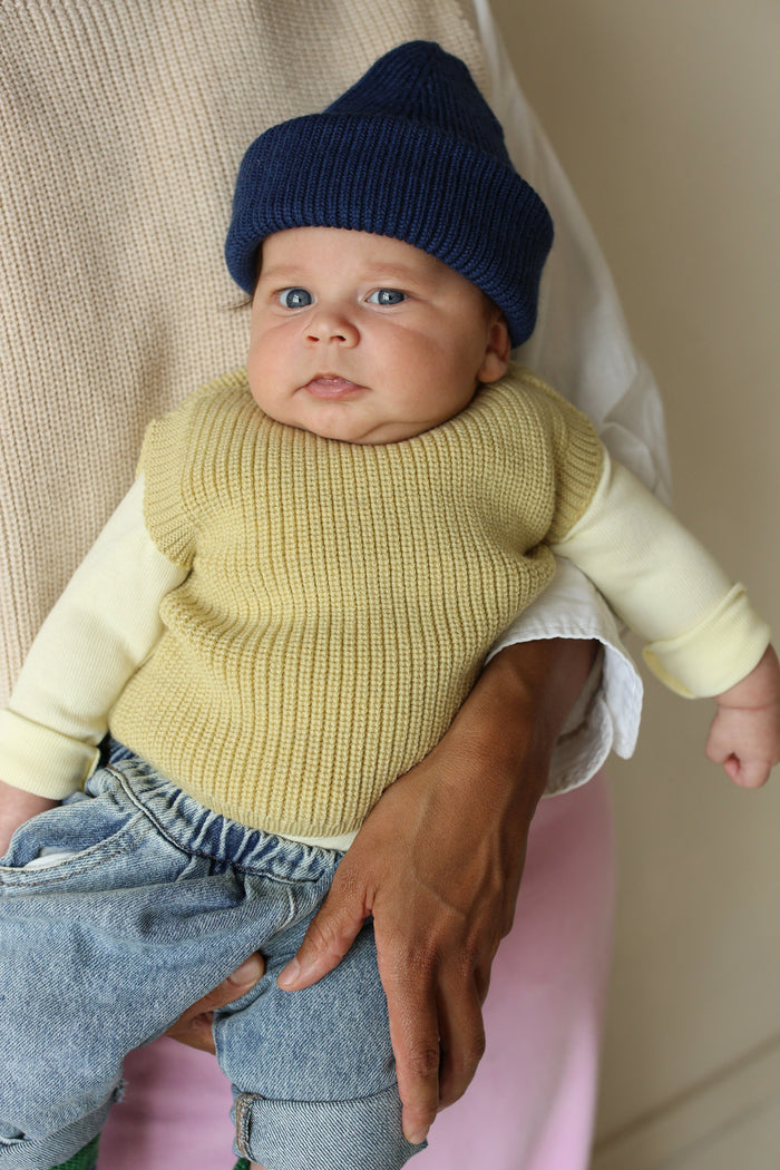 MERINO BEANIE FONZIE - 4-18m - Blue