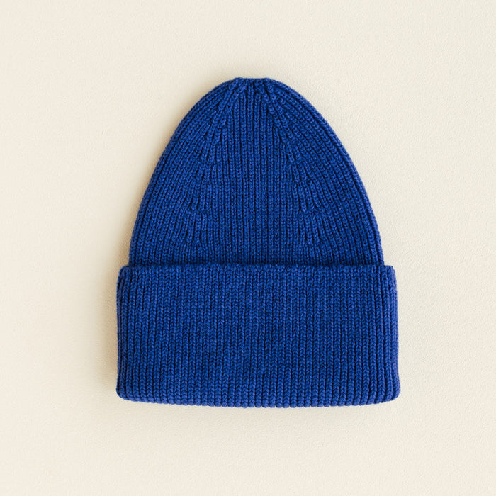 MERINO BEANIE FONZIE - 4-18m - Cobalt Blue