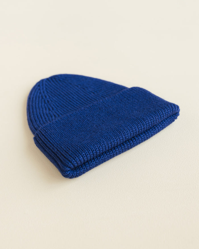 MERINO BEANIE FONZIE - 4-18m - Cobalt Blue