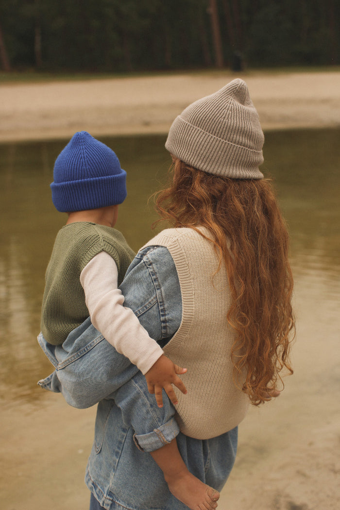 MERINO BEANIE FONZIE - 4-18m - Cobalt Blue