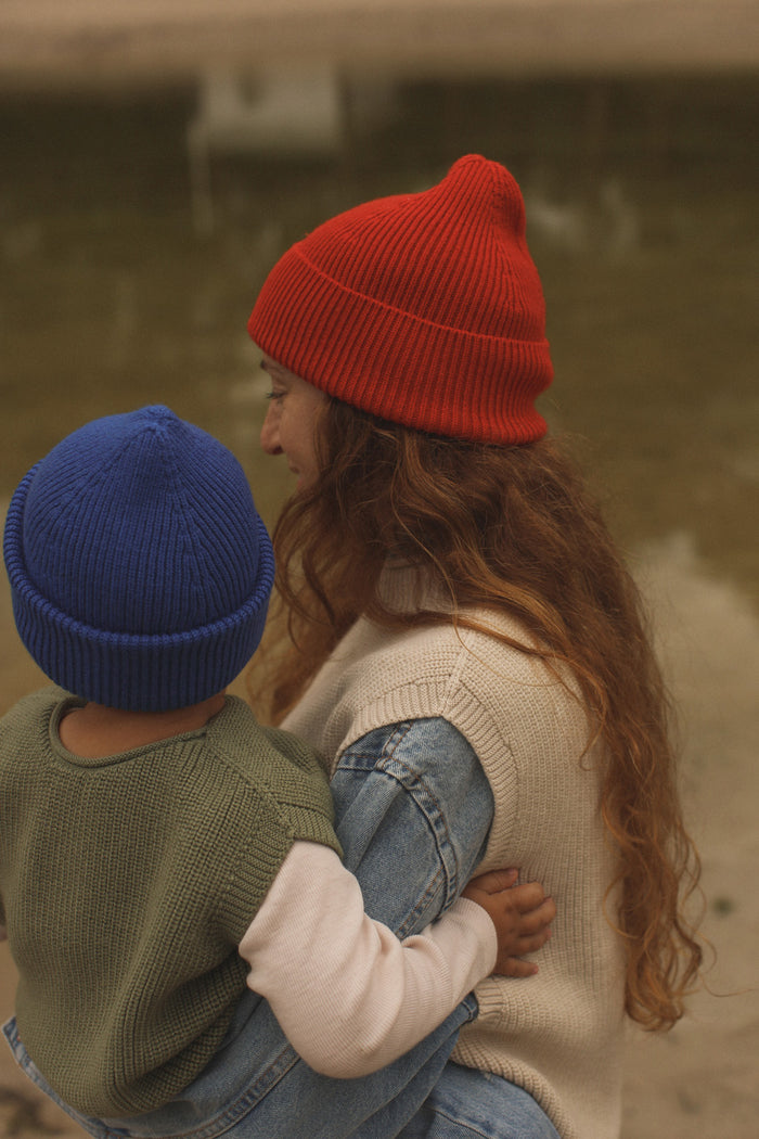 MERINO BEANIE FONZIE - 4-18m - Cobalt Blue