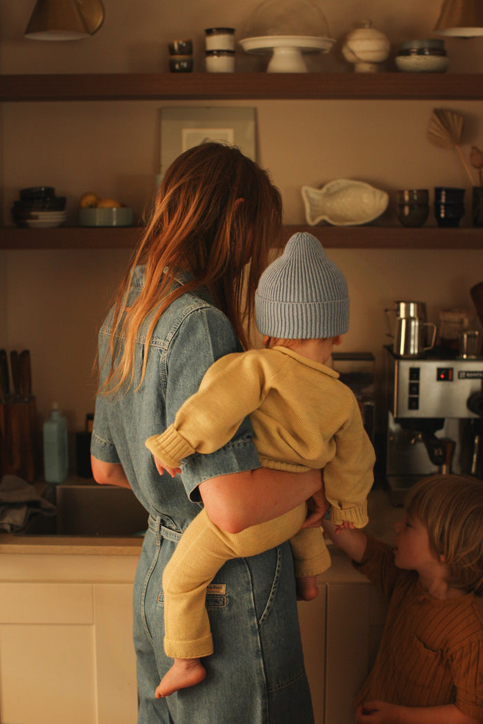 MERINO BEANIE FONZIE - 4-18m - Light Blue
