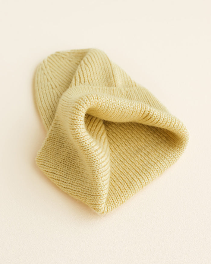 MERINO BEANIE FONZIE - 4-18m - Light Yellow