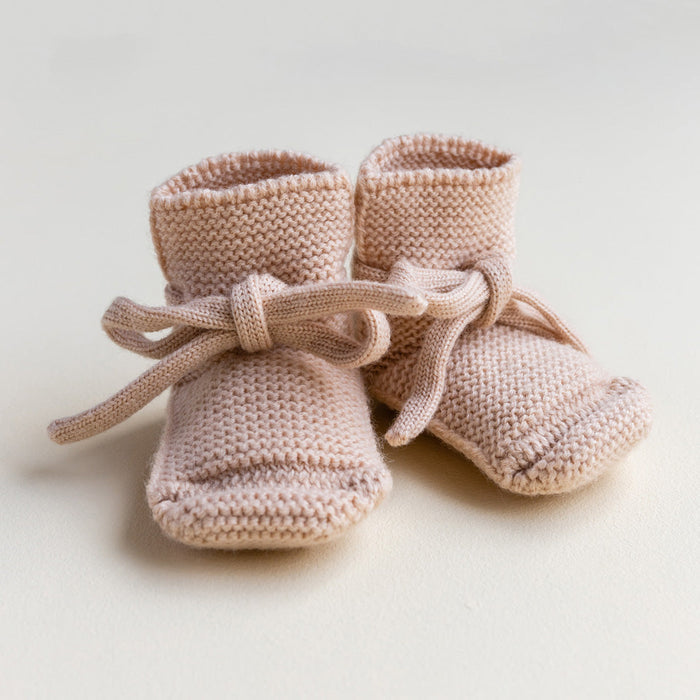 Merino booties 9-15m - Apricot