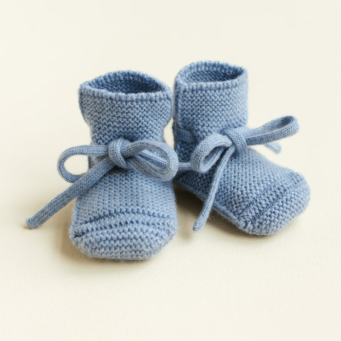 Merino booties 9-15m - Light Blue