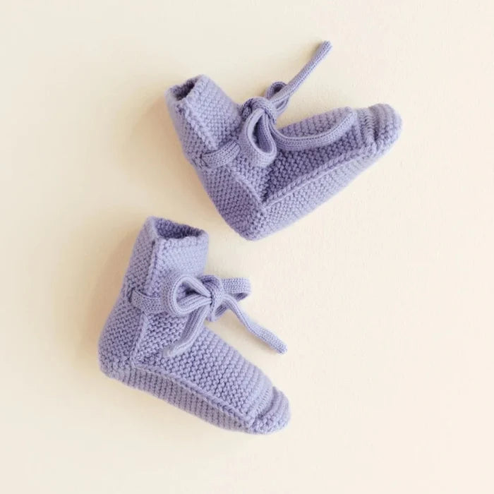 Merino booties 9-15m - Lilac
