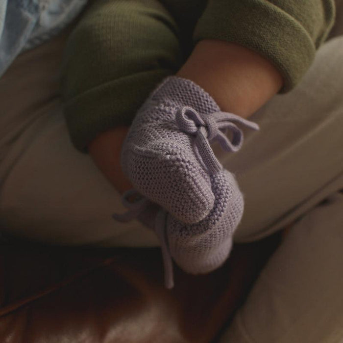 Merino booties 9-15m - Lilac