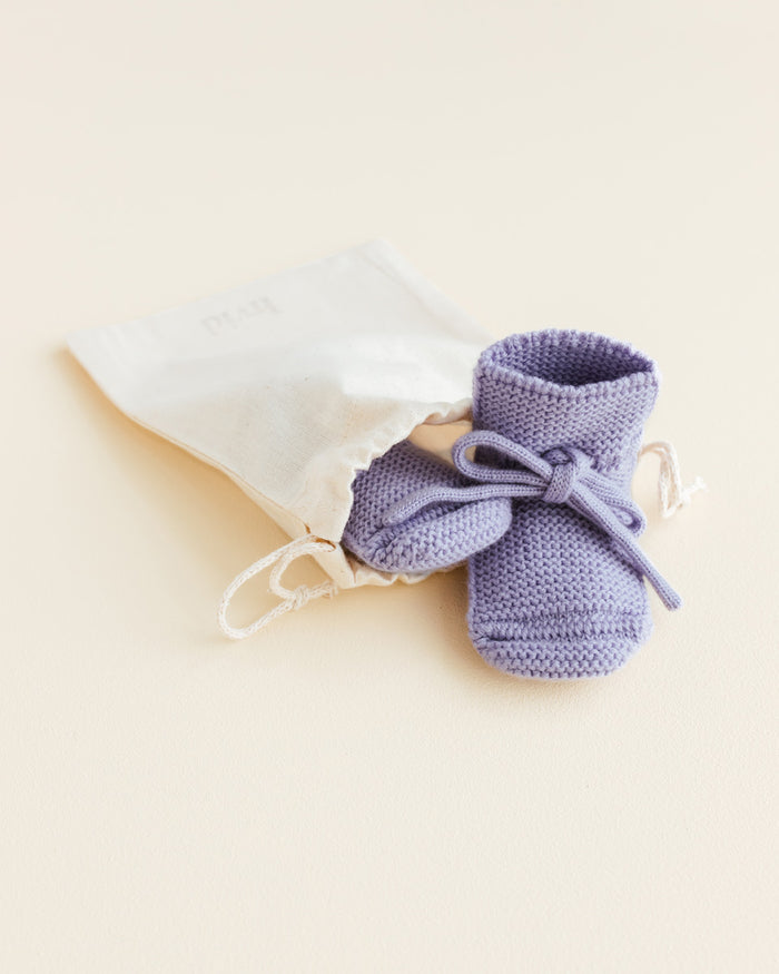 Merino booties 9-15m - Lilac