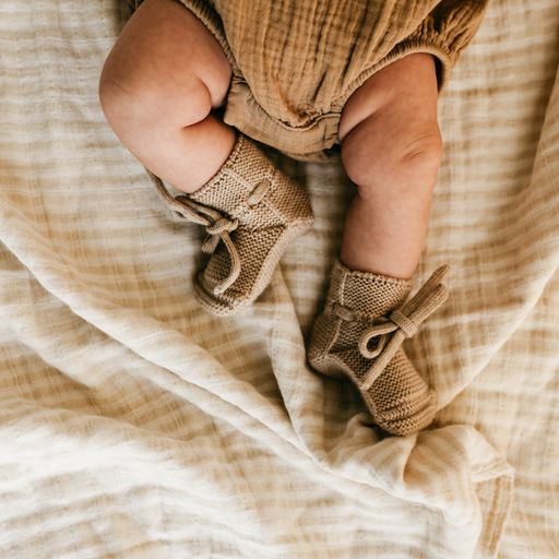 Merino booties 9-15m - Sand
