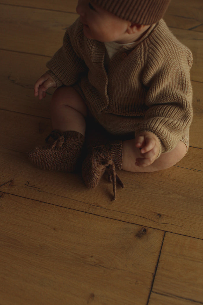 Merino booties 9-15m - Sand