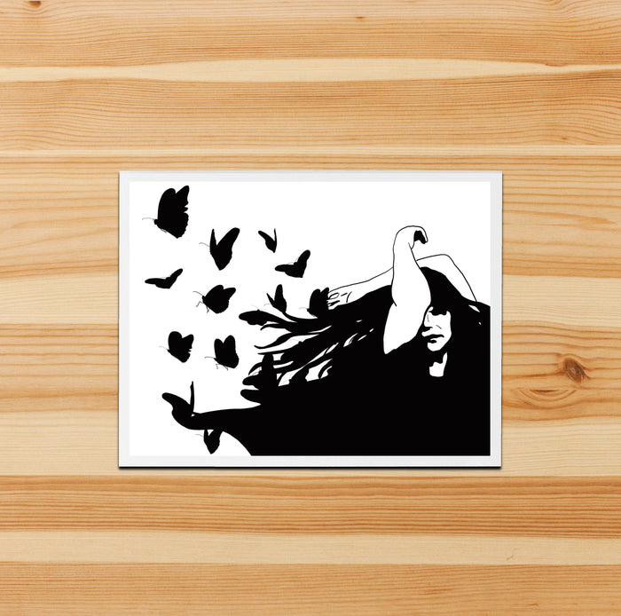 PinkPolish Design Note Cards "Metamorphosis" Handmade Notecard