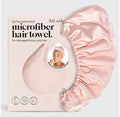 Microfiber hair towel turban satin wrapped