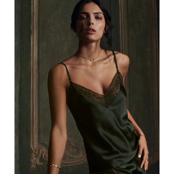Midnight Whisper Mysterious Tank Top in Green