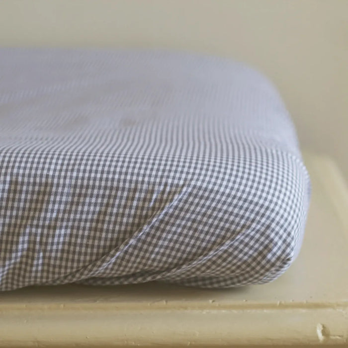 Mini Check Changing Cushion Cover Grey