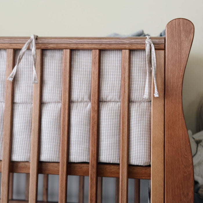 Mini Check Crib bumper - Beige