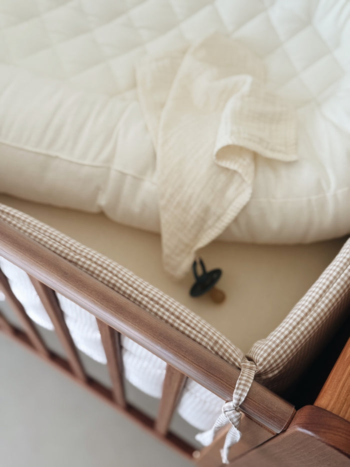 Mini Check Crib bumper - Beige