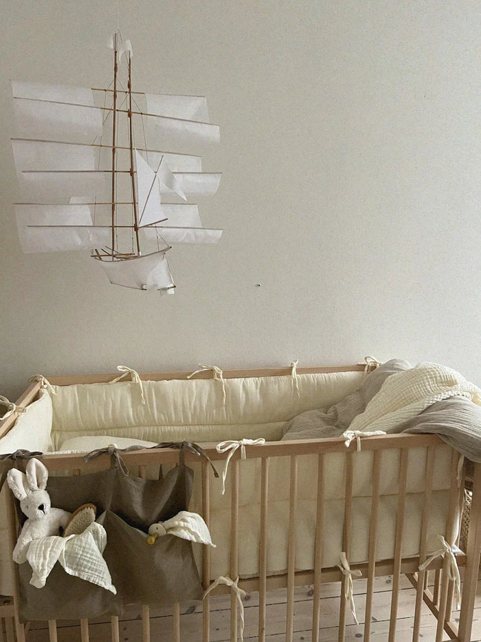 Mini Check Crib bumper - Beige