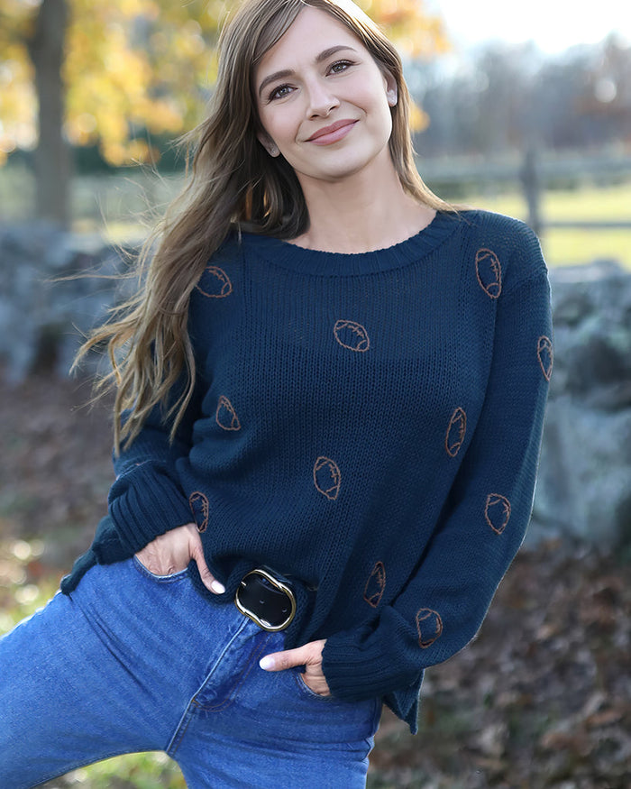 Mini Football Embroidered Crew Cotton