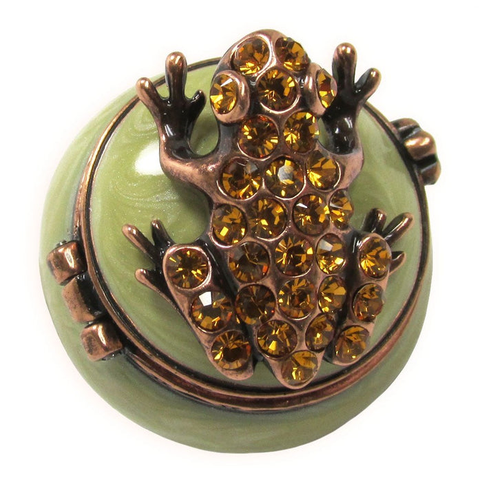 Mini Frog Jeweled Trinket Box Austrian Crystals,