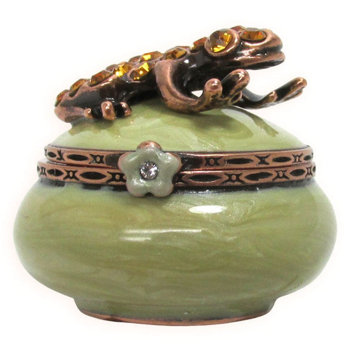 Mini Frog Jeweled Trinket Box Austrian Crystals,