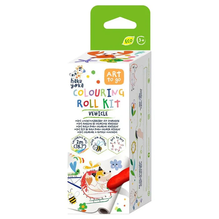 MINI KLEURROL 2M + 3 KRIJTEJES - VOERTUIGEN