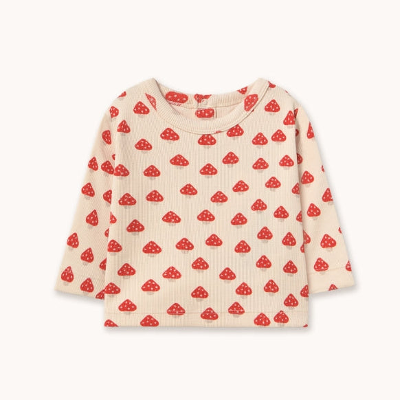 Mini Mushrooms Aop Rib Tee - BABY