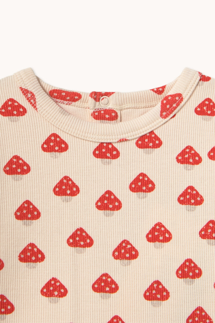 Mini Mushrooms Aop Rib Tee - BABY