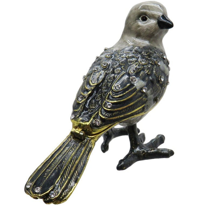 Mockingbird Jeweled Trinket Box Austrian Crystals