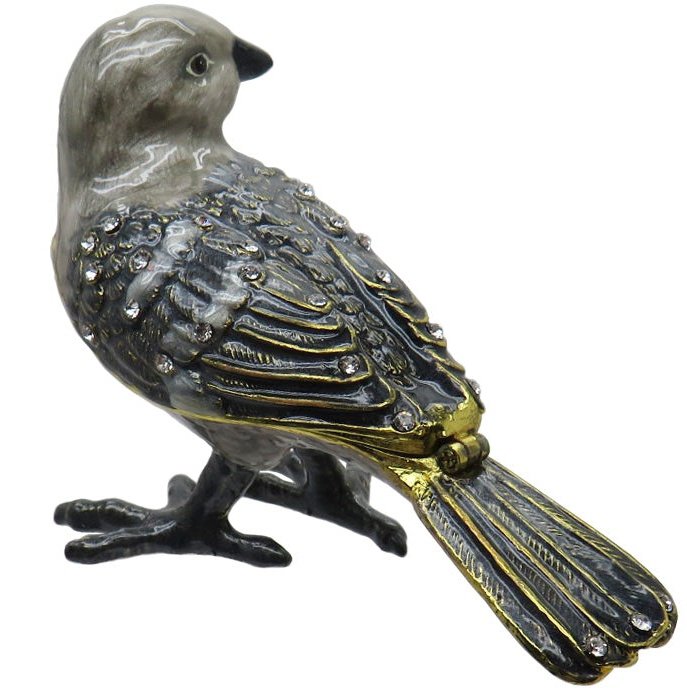 Mockingbird Jeweled Trinket Box Austrian Crystals