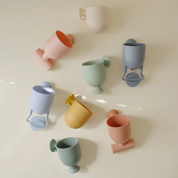 Mushie - Pour & Play Silicone Bath Toys in Sol