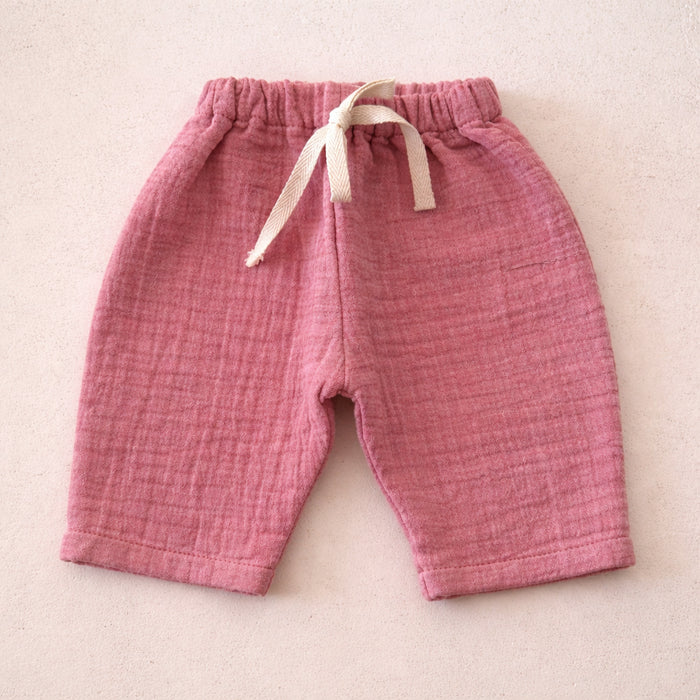 MUSLIN BAGGY PANTS MELANGE RED - BABY